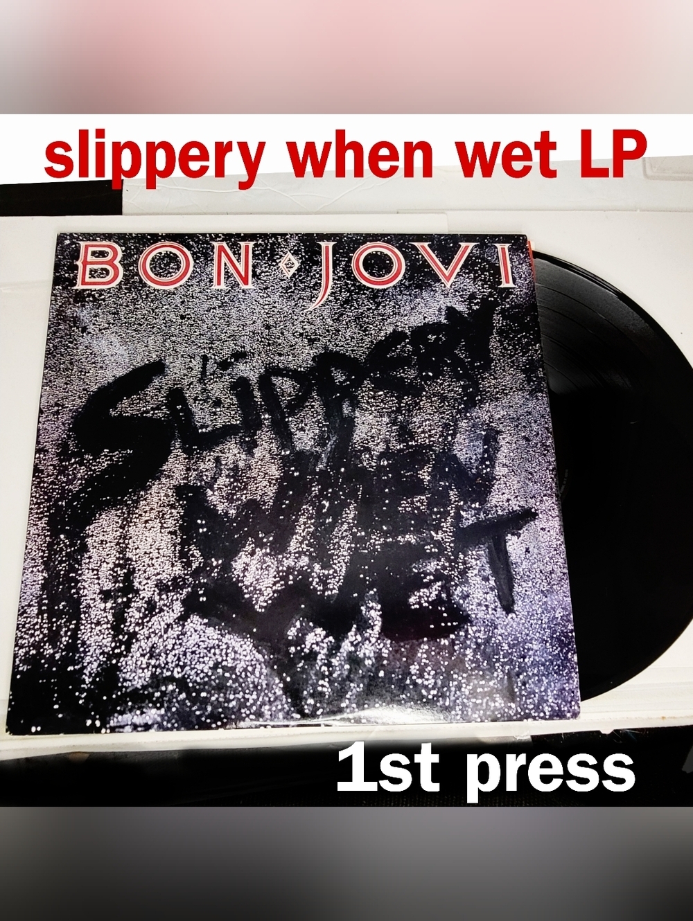 Bon Jovi Slippery When Wet 1st Press Vinyl Lp Record